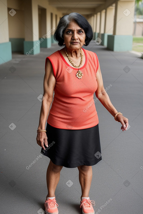 Indian elderly female with  black hair