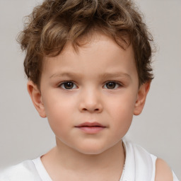 Neutral white child male with short  brown hair and brown eyes