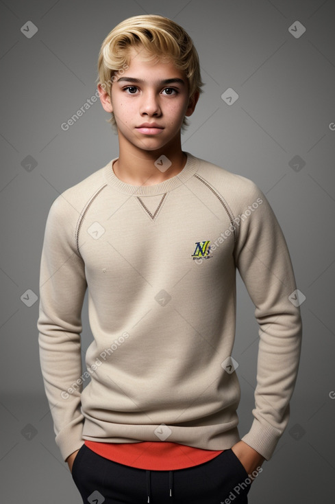 Venezuelan teenager boy with  blonde hair