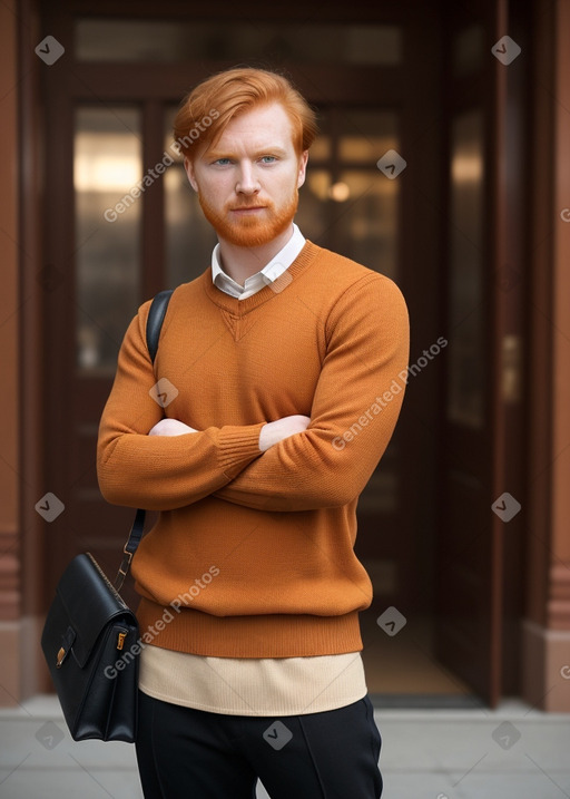 Macedonian adult male with  ginger hair