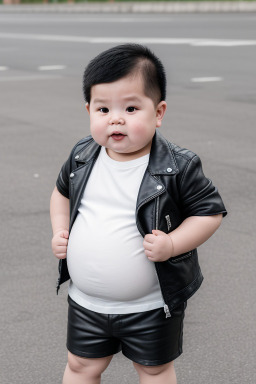 Taiwanese infant boy with  white hair