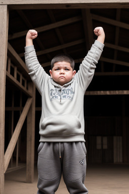 Paraguayan child boy with  gray hair