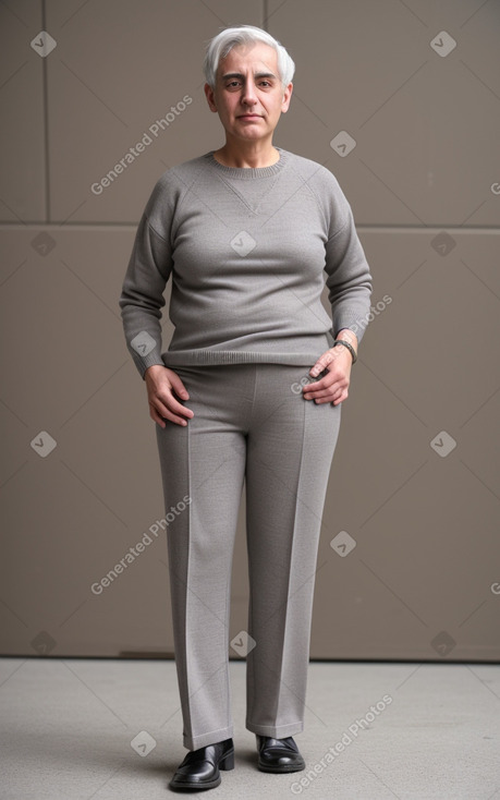 Syrian adult non-binary with  gray hair