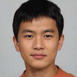 Neutral asian young-adult male with short  brown hair and brown eyes