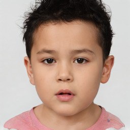 Neutral white child male with short  brown hair and brown eyes