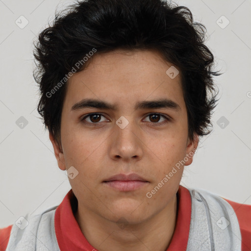 Neutral asian young-adult male with short  brown hair and brown eyes