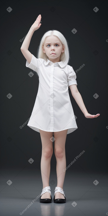 Russian child female with  white hair