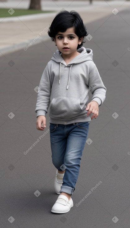 Iranian infant boy with  black hair