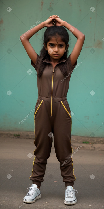 Sri lankan child girl with  brown hair