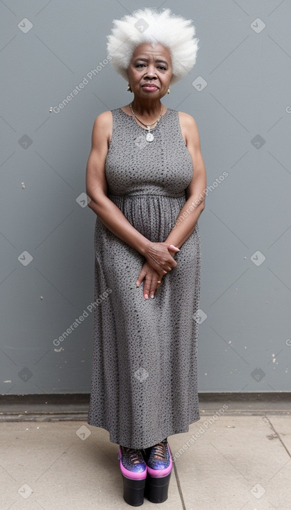 African american elderly female with  gray hair