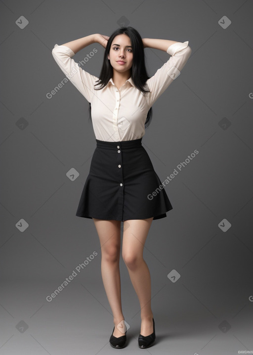 Colombian young adult female with  black hair