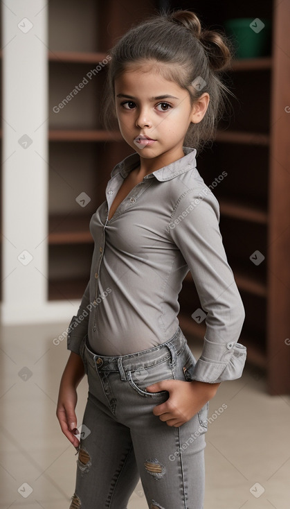 Mexican child girl with  gray hair