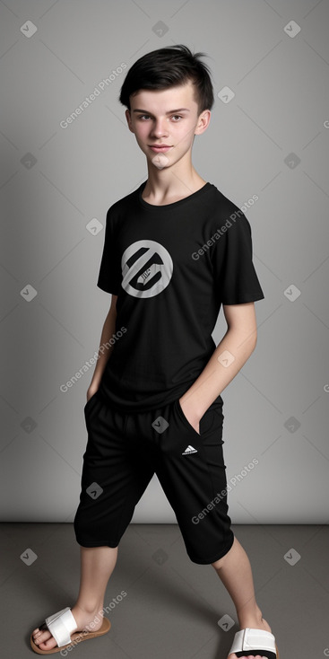 Latvian teenager boy with  black hair