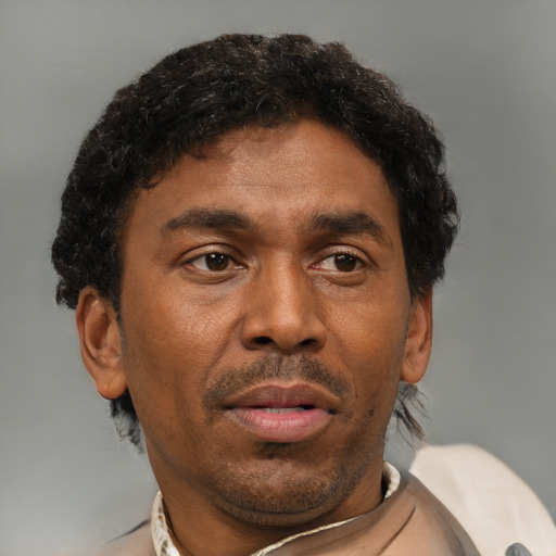 Neutral latino adult male with short  brown hair and brown eyes