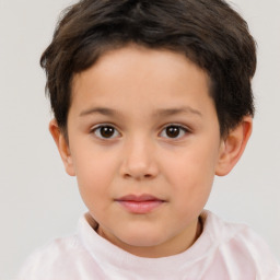 Neutral white child male with short  brown hair and brown eyes