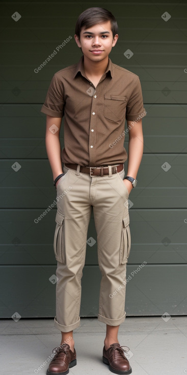 Indonesian young adult male with  brown hair