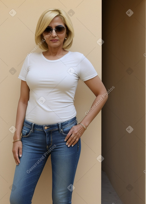 Emirati middle-aged female with  blonde hair