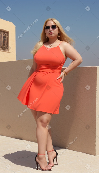 Azerbaijani adult female with  blonde hair