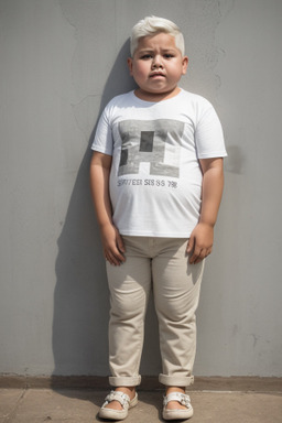 Paraguayan child boy with  white hair