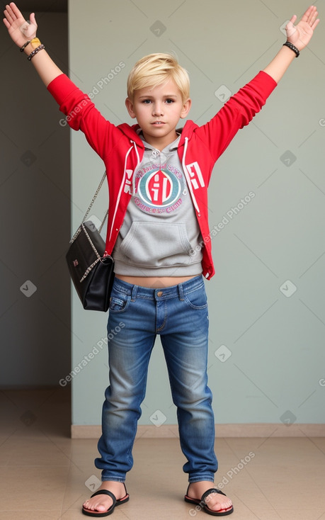 Paraguayan child boy with  blonde hair