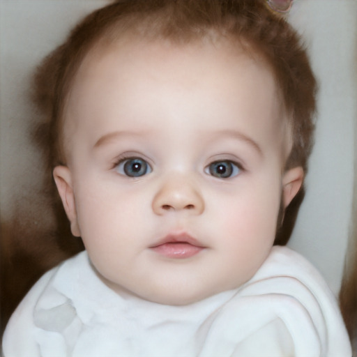 Neutral white child female with short  brown hair and brown eyes