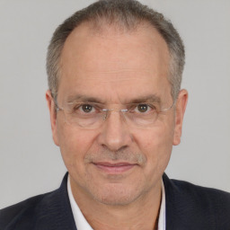 Neutral white middle-aged male with short  brown hair and brown eyes