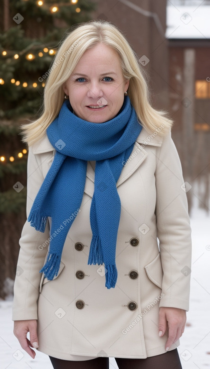 Middle-aged female with  blonde hair