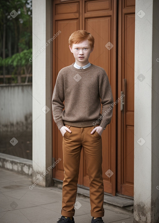 Vietnamese teenager boy with  ginger hair