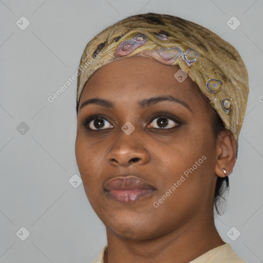 Joyful asian young-adult female with medium  black hair and brown eyes