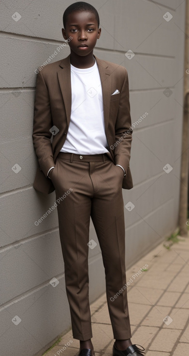 Togolese teenager boy with  brown hair