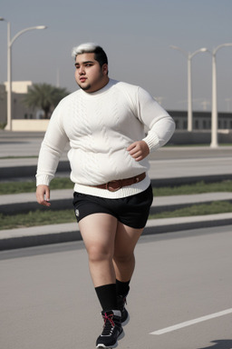 Qatari young adult male with  white hair