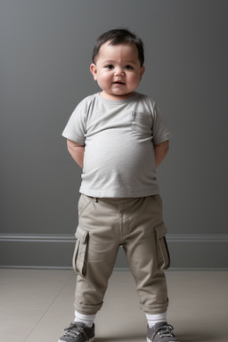 New zealand infant boy with  gray hair