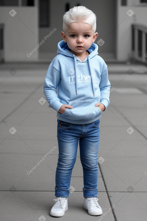 Albanian infant boy with  white hair