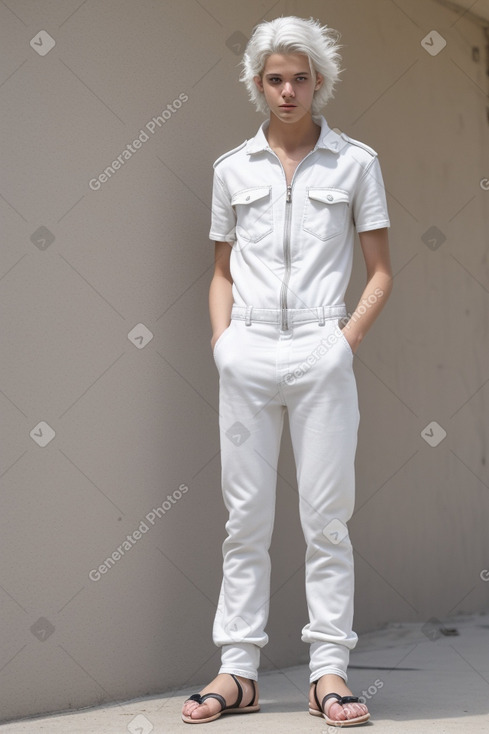 Israeli teenager male with  white hair