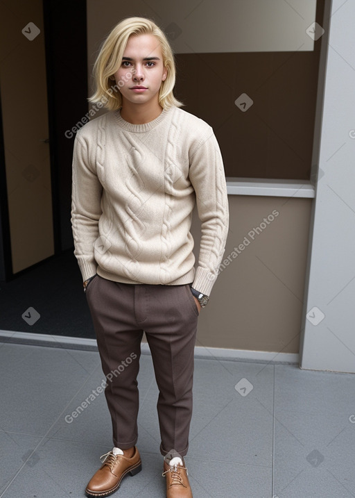 Peruvian young adult male with  blonde hair