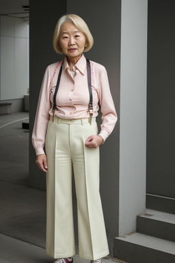 Korean elderly female with  blonde hair