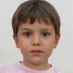 Neutral white child male with short  brown hair and brown eyes