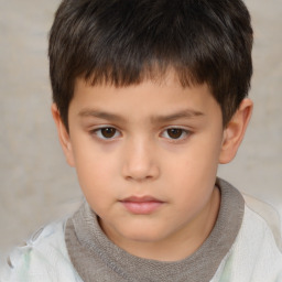 Neutral white child male with short  brown hair and brown eyes