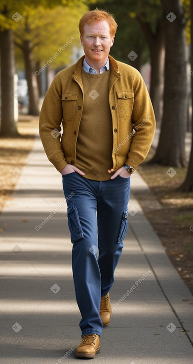 Middle-aged male with  ginger hair