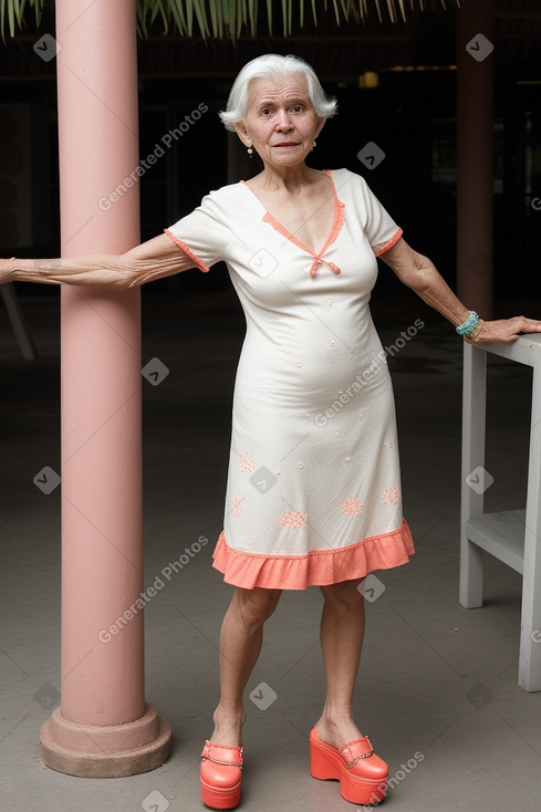 Costa rican elderly female with  white hair