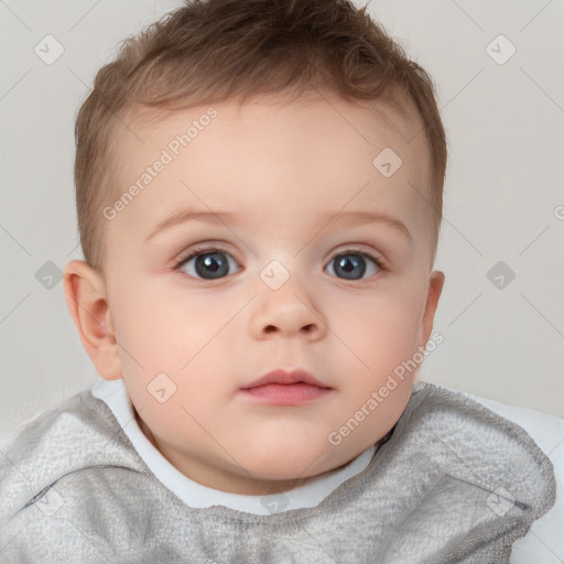 Neutral white child female with short  brown hair and brown eyes