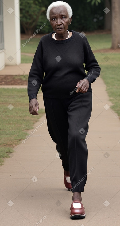 Ugandan elderly female with  black hair