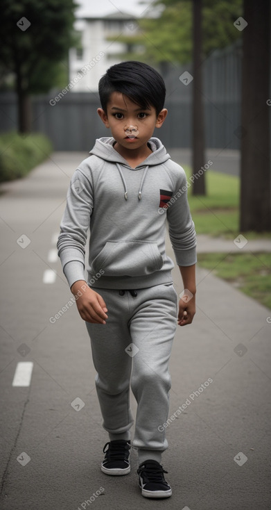 Malaysian child boy with  gray hair