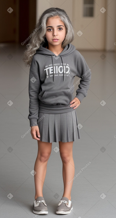 Tunisian child girl with  gray hair