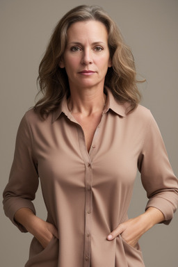 Caucasian middle-aged female with  brown hair