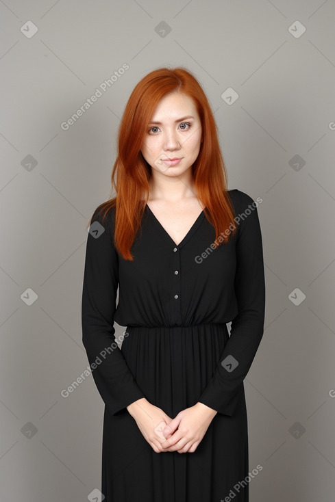 Macedonian adult female with  ginger hair