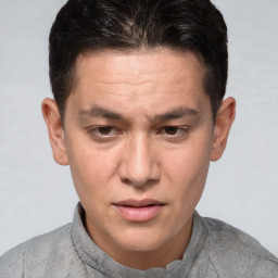 Neutral white adult male with short  brown hair and brown eyes