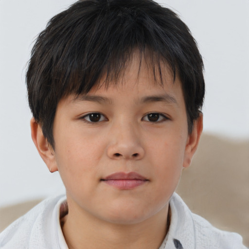 Neutral asian young-adult male with short  brown hair and brown eyes