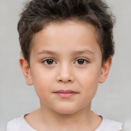 Neutral white child male with short  brown hair and brown eyes