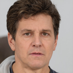 Neutral white adult male with short  brown hair and brown eyes